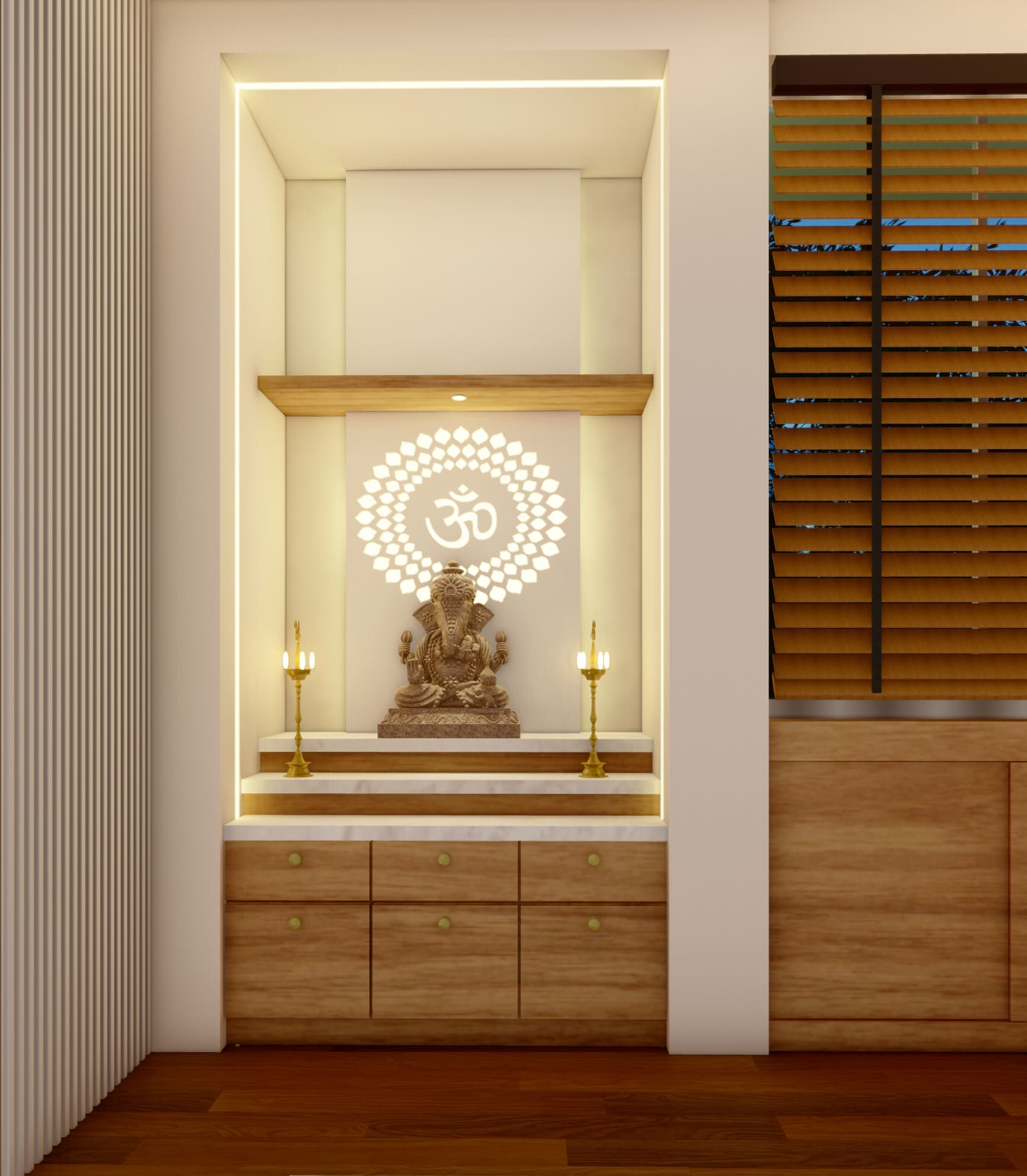 Puja Room Interior Design - Artifex Interio